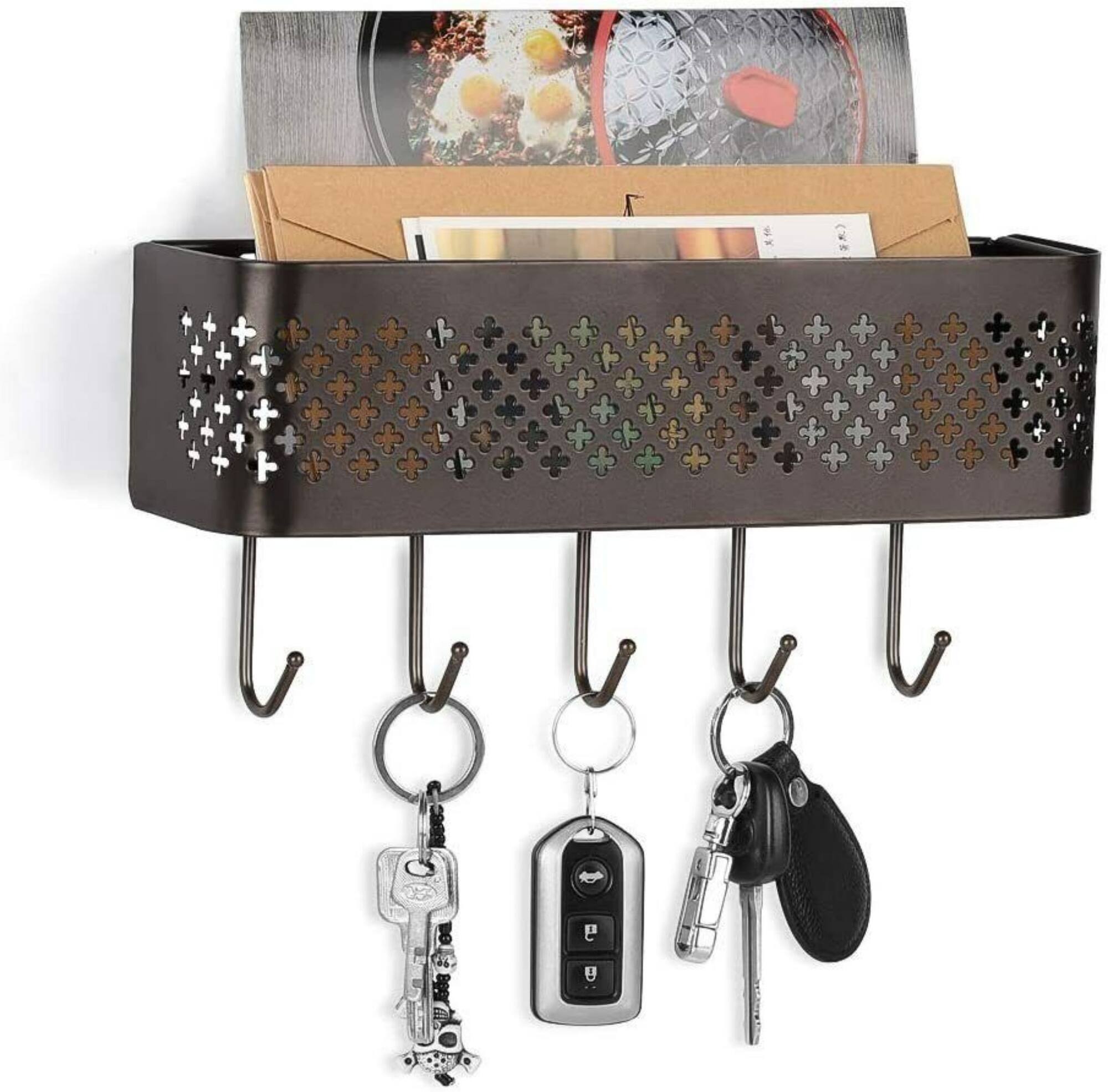 NEX™ Brown Wall Mount Metal Letter Holders Basket